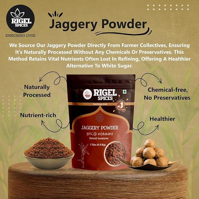 Premium Jaggery (Naatu Sakkarai) Powder - 2 Lbs