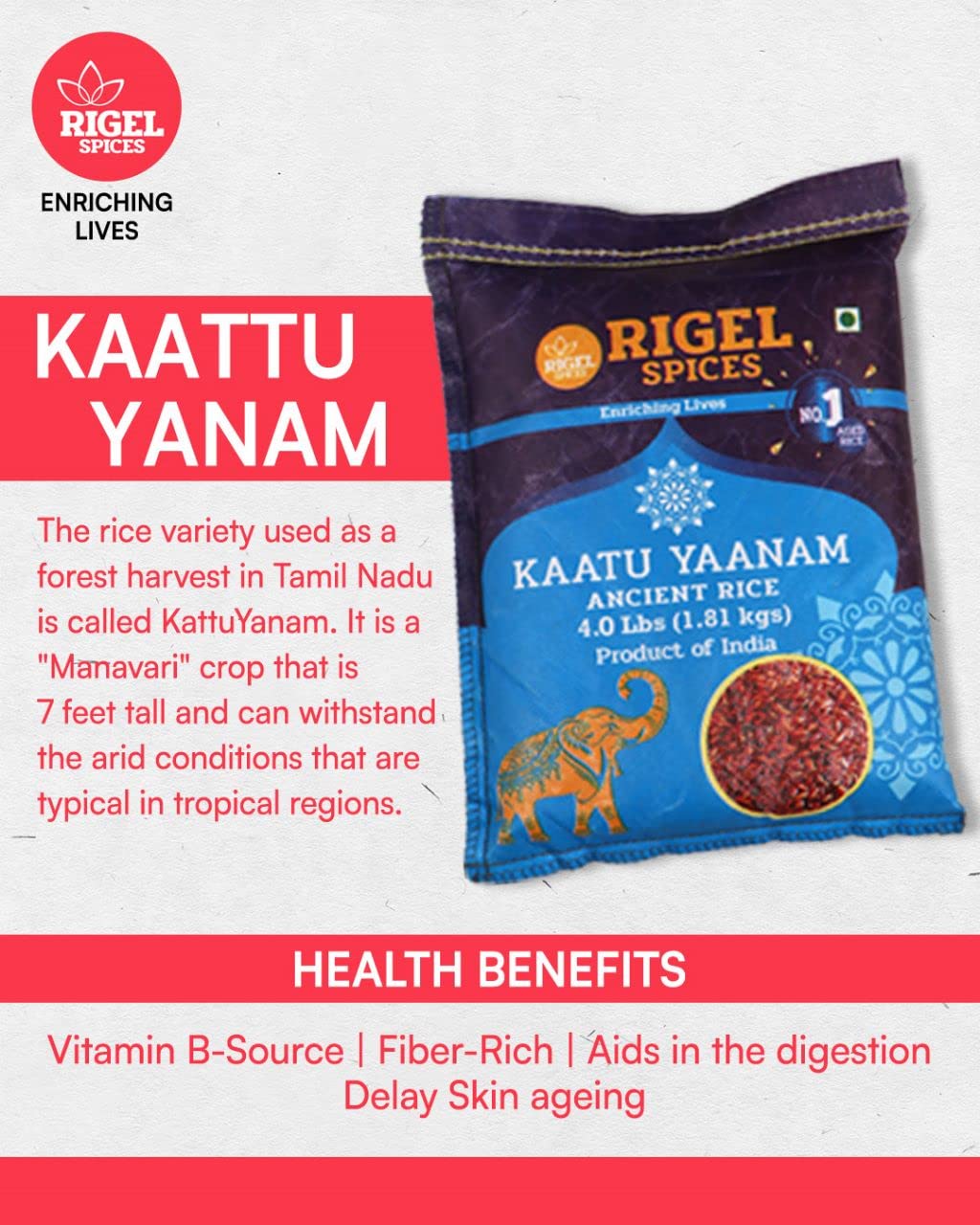 Kaatu Yaanam Rice - 4 Lbs