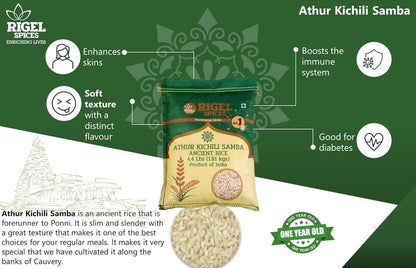 Athur Kichili Samba Rice - 4 Lbs/10 Lbs