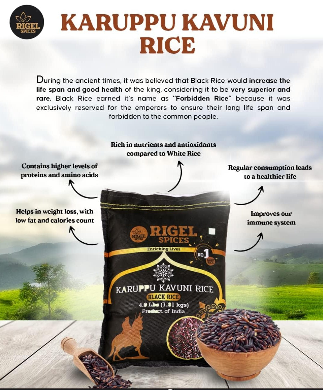 Karuppu Kavuni (Black) Rice - 4 Lbs